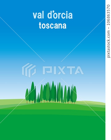 Val d'orcia 托斯卡納 意大利 賽普拉斯 夏季 Val d'orcia 托斯卡納 意大利 賽普拉斯 夏季 106863570