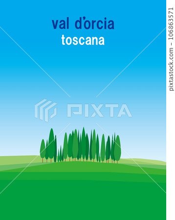 Val d'orcia 托斯卡納 意大利 賽普拉斯 夏季 Val d'orcia 托斯卡納 意大利 賽普拉斯 夏季 106863571