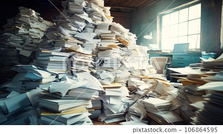 Office “AI-generated images” buried under a large amount of paper 106864595