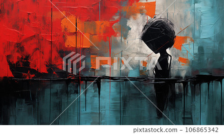 Abstract Depiction of Sadness and Depression 106865342