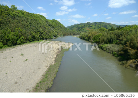 Kizugawa River on the way to Kaijuzanji Temple Kamo-cho, Kizugawa City, Kyoto Prefecture 106866136