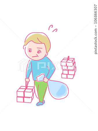 Stock Illustration: Spring cleaning icon_year-end_elderly Stock Illustration: Spring cleaning icon_year-end_elderly 106866307