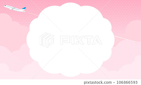 Airplane and pink clouds/sky frame/background material (landscape 16:9) Airplane and pink clouds/sky frame/background material (landscape 16:9) 106866593