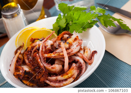 Fried octopus tentacles 106867103