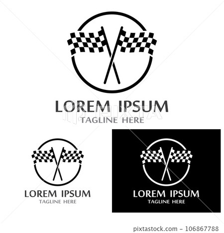 Race flag icon, simple design illustration vector template Race flag icon, simple design illustration vector template 106867788