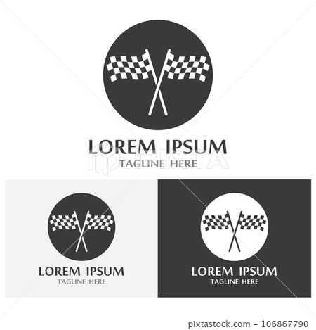 Race flag icon, simple design illustration vector template 106867790