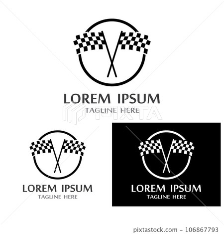 Race flag icon, simple design illustration vector template 106867793