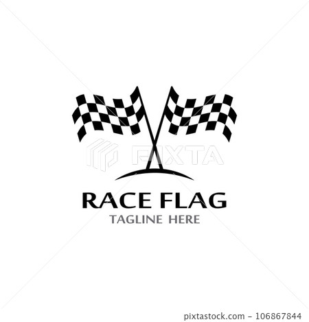 Race flag icon, simple design illustration vector template 106867844