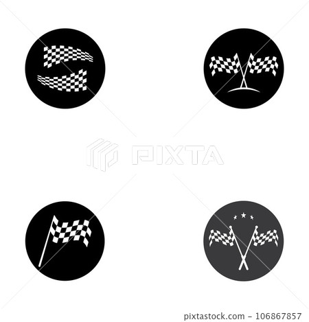 Race flag icon, simple design illustration vector template 106867857
