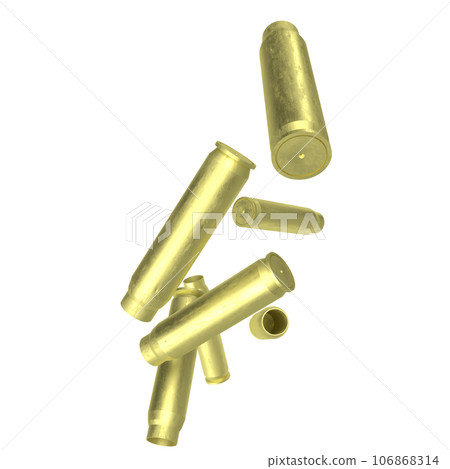 The gold cartridge or gun bullets png image 3d rendering 106868314