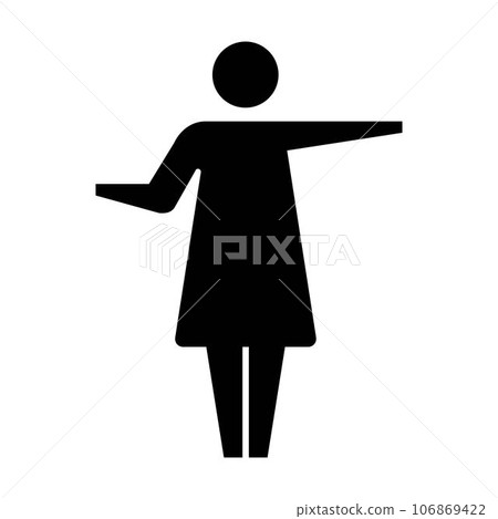 Woman icon open arms vector female person with raised hands symbol in a glyph pictogram illustration Woman icon open arms vector female person with raised hands symbol in a glyph pictogram illustration 106869422