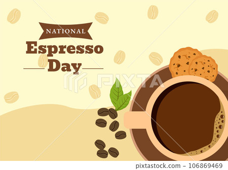 National Espresso Day Vector Illustration on November 23 with Cup of Coffee with Bean for Promotion or Poster in Flat Cartoon Background Design National Espresso Day Vector Illustration on November 23 with Cup of Coffee with Bean for Promotion or Poster in Flat Cartoon Background Design 106869469