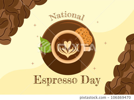 National Espresso Day Vector Illustration on November 23 with Cup of Coffee with Bean for Promotion or Poster in Flat Cartoon Background Design National Espresso Day Vector Illustration on November 23 with Cup of Coffee with Bean for Promotion or Poster in Flat Cartoon Background Design 106869470