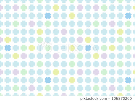 Colorful seamless pattern background with cute cross tiles _Pattern 1_Blue 106870260
