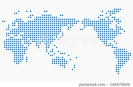 Circle shape world map on white background. 106870609