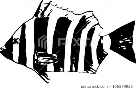 Illustration of a fish print of a sea bream 106870926