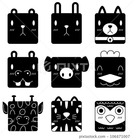 Animal cartoon vector set 106871007