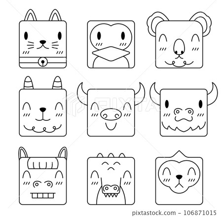 Animal cartoon vector set Animal cartoon vector set 106871015