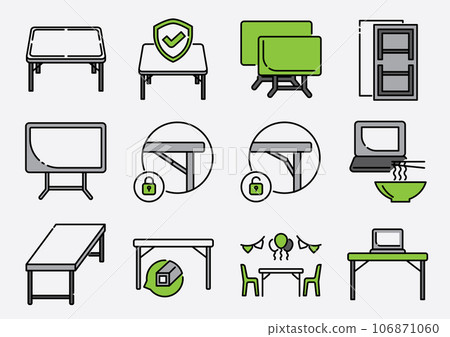 folding table colorline icon set folding table colorline icon set 106871060