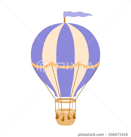 Vintage Hot air balloon. Vector illustration isolated on white Vintage Hot air balloon. Vector illustration isolated on white 106871426