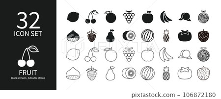 Various fruit icon set 106872180