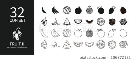 Various fruit icon set 106872181
