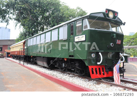 Preserved diesel locomotive Malay Railway Malacca Malaysia 106872293
