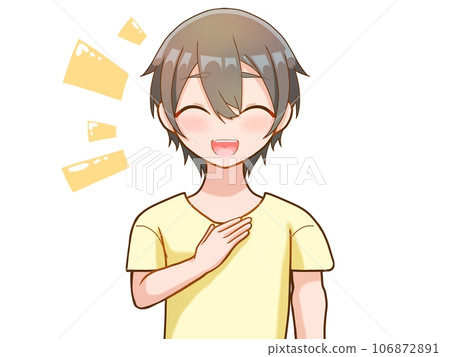 A man with sagging eyes who is happy A man with sagging eyes who is happy 106872891