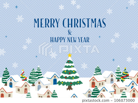 聖誕城市景觀淺藍色人字形圖案背景與文本 聖誕城市景觀淺藍色人字形圖案背景與文本 106873000