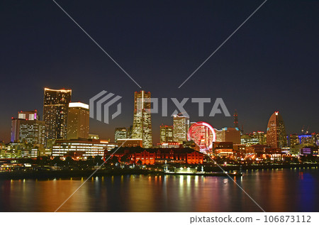 美麗的夜景橫濱港未來 美麗的夜景橫濱港未來 106873112