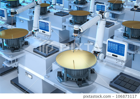 Semiconductor manufacturing with robotic arms and silicon wafers Semiconductor manufacturing with robotic arms and silicon wafers 106873117