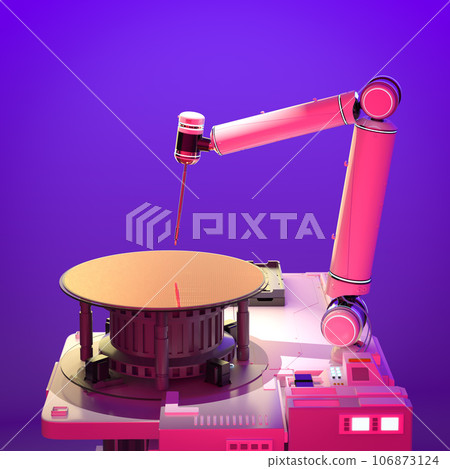 Semiconductor manufacturing with robotic arms and silicon wafers Semiconductor manufacturing with robotic arms and silicon wafers 106873124