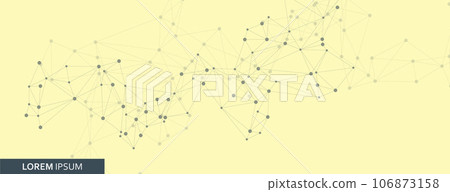 Block chain design. Global network technology concept. Network nodes plexus background. Future perspective backdrop. Connect circle and line elements. Global data vector illustration 106873158