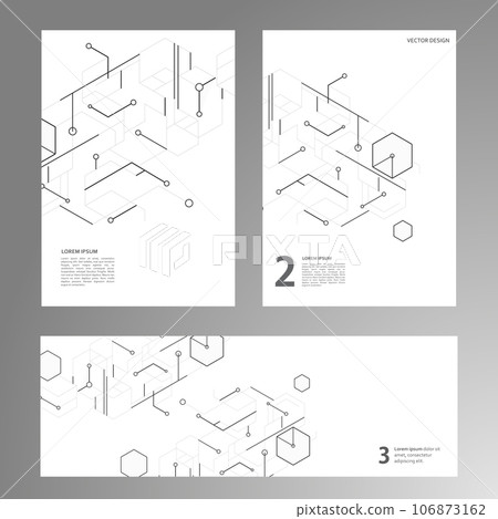 Vector hexagons design background. Business computer abstract pattern. Texture book technology. Banner graphic illustration 106873162