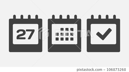 Vector icon page calendar - 27 day, agenda, done Vector icon page calendar - 27 day, agenda, done 106873268