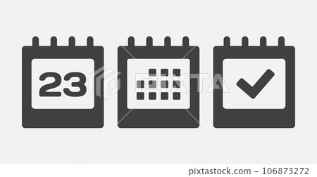 Vector icon page calendar - 23 day, agenda, done Vector icon page calendar - 23 day, agenda, done 106873272