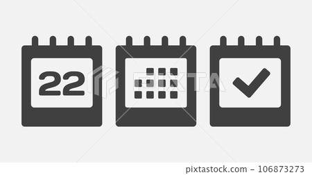Vector icon page calendar - 22 day, agenda, done Vector icon page calendar - 22 day, agenda, done 106873273