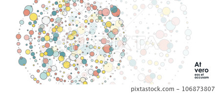 Round dots frame with empty space. Circle dotted design. Vector abstract background Round dots frame with empty space. Circle dotted design. Vector abstract background 106873807
