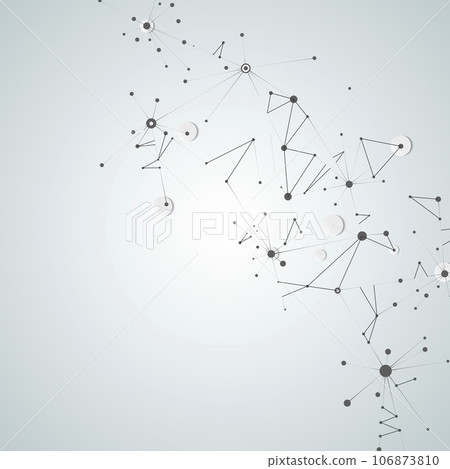 Abstract design with geometric connect. Molecules creative graphic shapes. Vector dna element 106873810