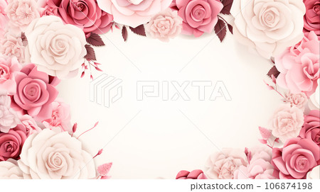 Elegant Rose Square Frame Illustration  Floral Decorative Design, Generative Ai Elegant Rose Square Frame Illustration  Floral Decorative Design, Generative Ai 106874198