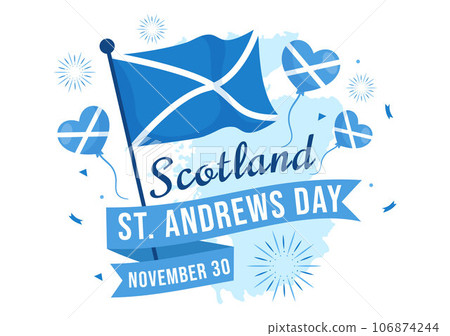 Happy St Andrew Day Vector Illustration on 30 November with Scotland Flag in National Holiday Celebration Flat Cartoon Blue Background Design Happy St Andrew Day Vector Illustration on 30 November with Scotland Flag in National Holiday Celebration Flat Cartoon Blue Background Design 106874244
