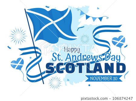 Happy St Andrew Day Vector Illustration on 30 November with Scotland Flag in National Holiday Celebration Flat Cartoon Blue Background Design Happy St Andrew Day Vector Illustration on 30 November with Scotland Flag in National Holiday Celebration Flat Cartoon Blue Background Design 106874247