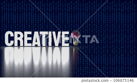 The brain in light bulb for creative or sci concept 3d rendering 106875146