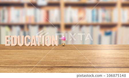 The brain in light bulb and eduction word 3d rendering 106875148