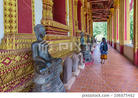 Vientiane Laos, tourist at Hor Phakeo Temple Vientiane Laos, tourist at Hor Phakeo Temple 106875482