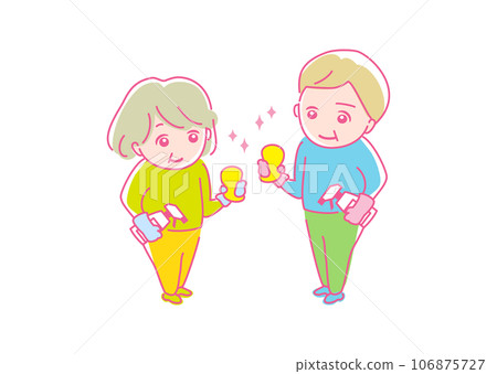 Stock Illustration: Spring cleaning icon_year-end_elderly Stock Illustration: Spring cleaning icon_year-end_elderly 106875727