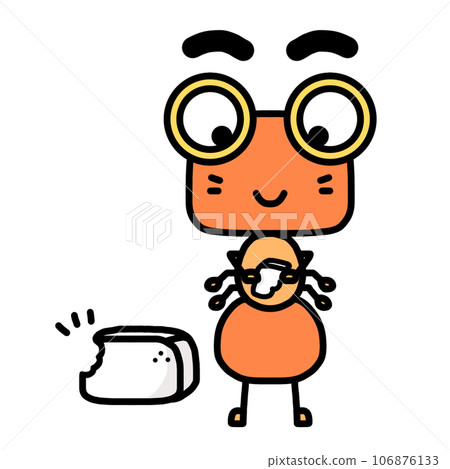 Cute ant cartoon sticker 106876133