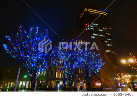 Night view Nanukamachi Boulevard Yamagata City 106876403