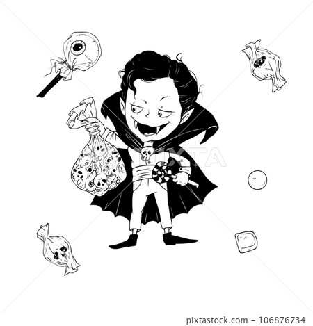Cartoon vampire for Halloween. Vector illustration. 106876734