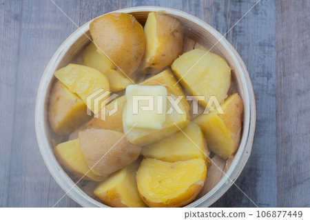 Puffed sweet potato, jaga butter Puffed sweet potato, jaga butter 106877449